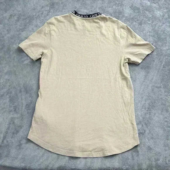 Guess Shirt Mens Small Beige Ronnie Logo Crewneck Tee Casual Cotton Preppy - Picture 8 of 9